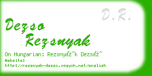 dezso rezsnyak business card